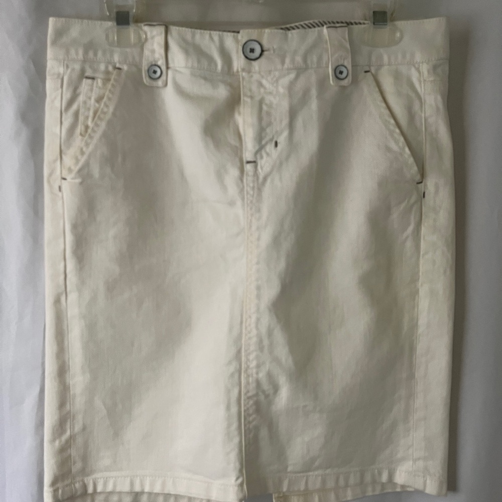 White denim pencil skirt